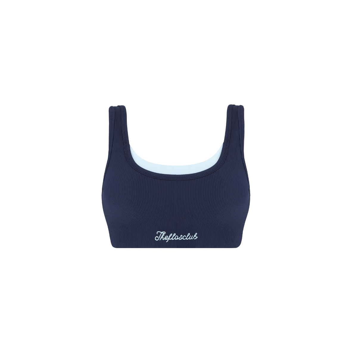 Luna Wide Ribbed Sports Bra (Coastal Navy) - The Flos Club