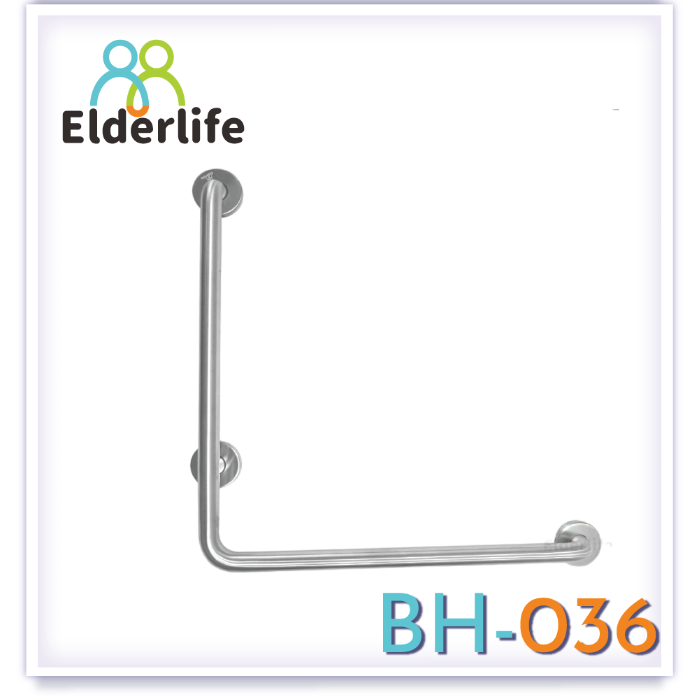 ราวจับผู้สูงอายุ Elderlife สแตนเลส 304 รูปทรงตัว L รุ่น BH-036