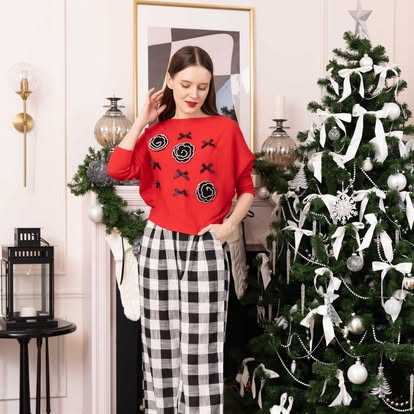 Black-and-White Plaid Pants
