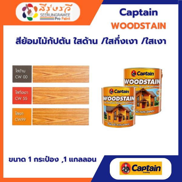 สีย้อมไม้กัปตัน ใสด้าน /ใสกึ่งเงา /ใสเงา