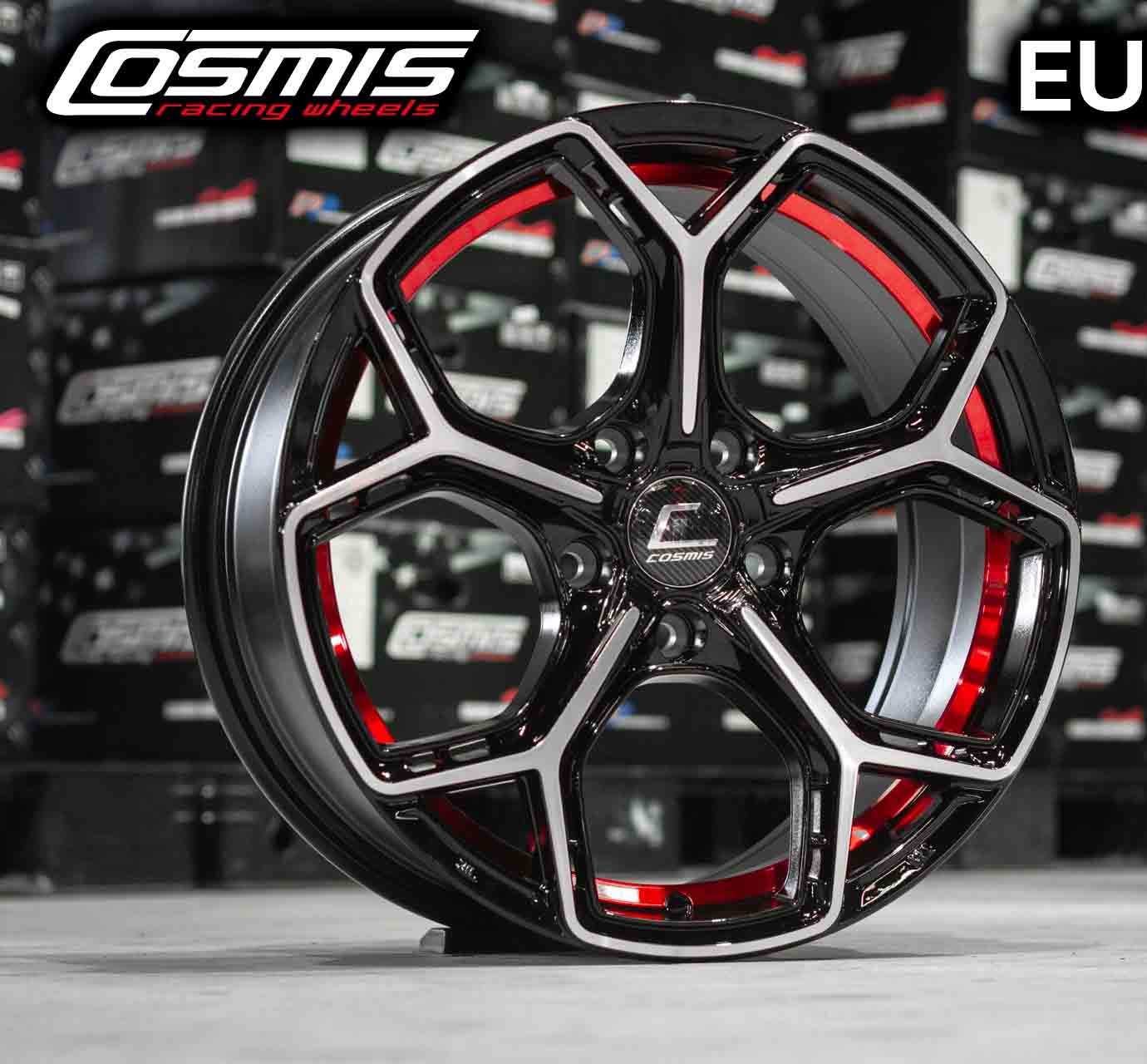แม็กซ์ EUROPIAN(3368) 17X7.5 5X114.3 ET42 CB.73.1 (R)BP-XZ  (สีหน้าเงาร่องดำท้องแดง+CNCตัวหนังสือ)