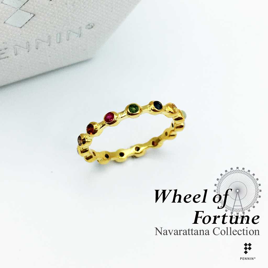 แหวนนพเก้ารอบวง Wheel of Fortune III พลอยนพเก้าแท้ตามตำราไทย นำโชคลาภสิริมงคล