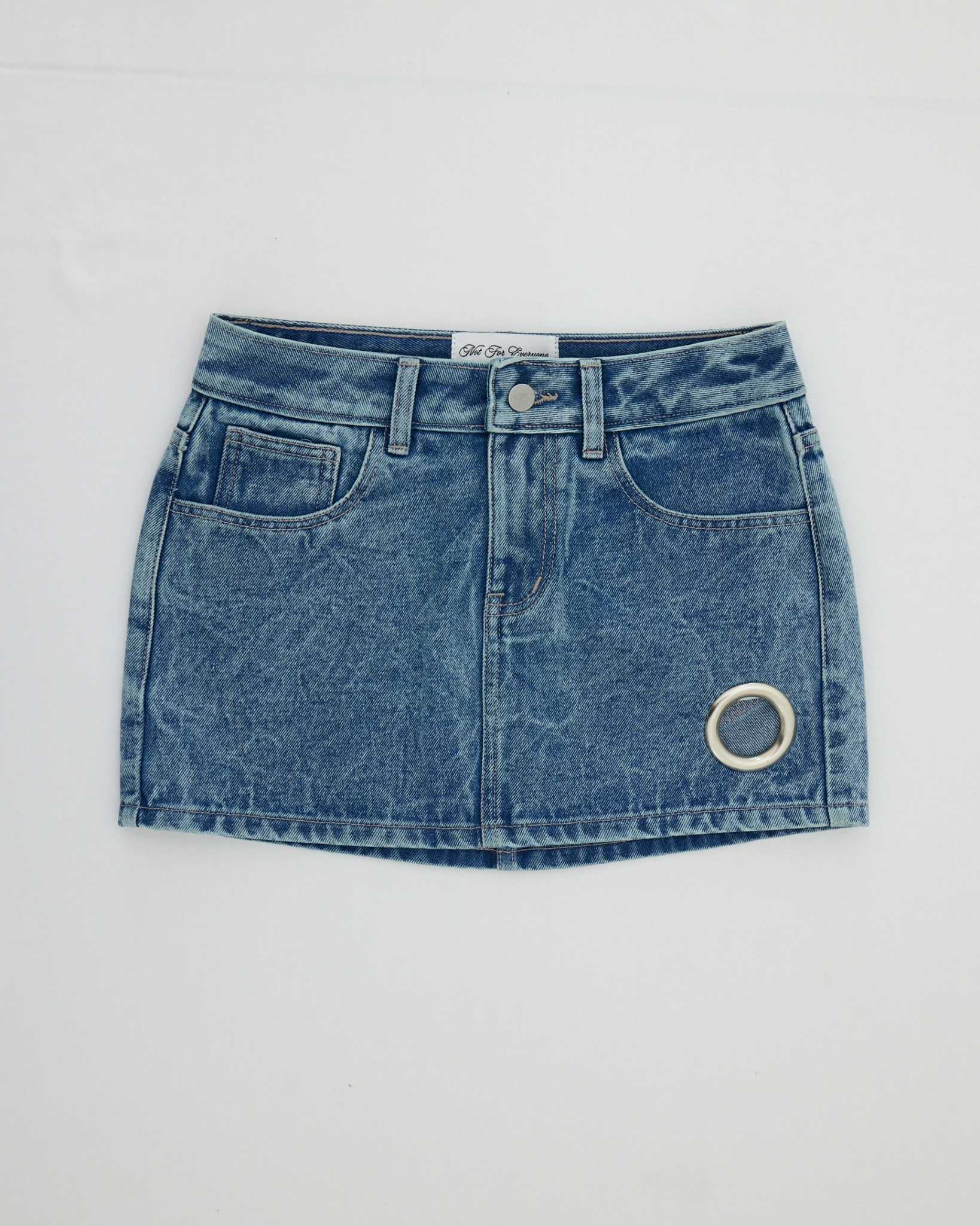 NFE x PICCORO - Eyelet denim mini skirt