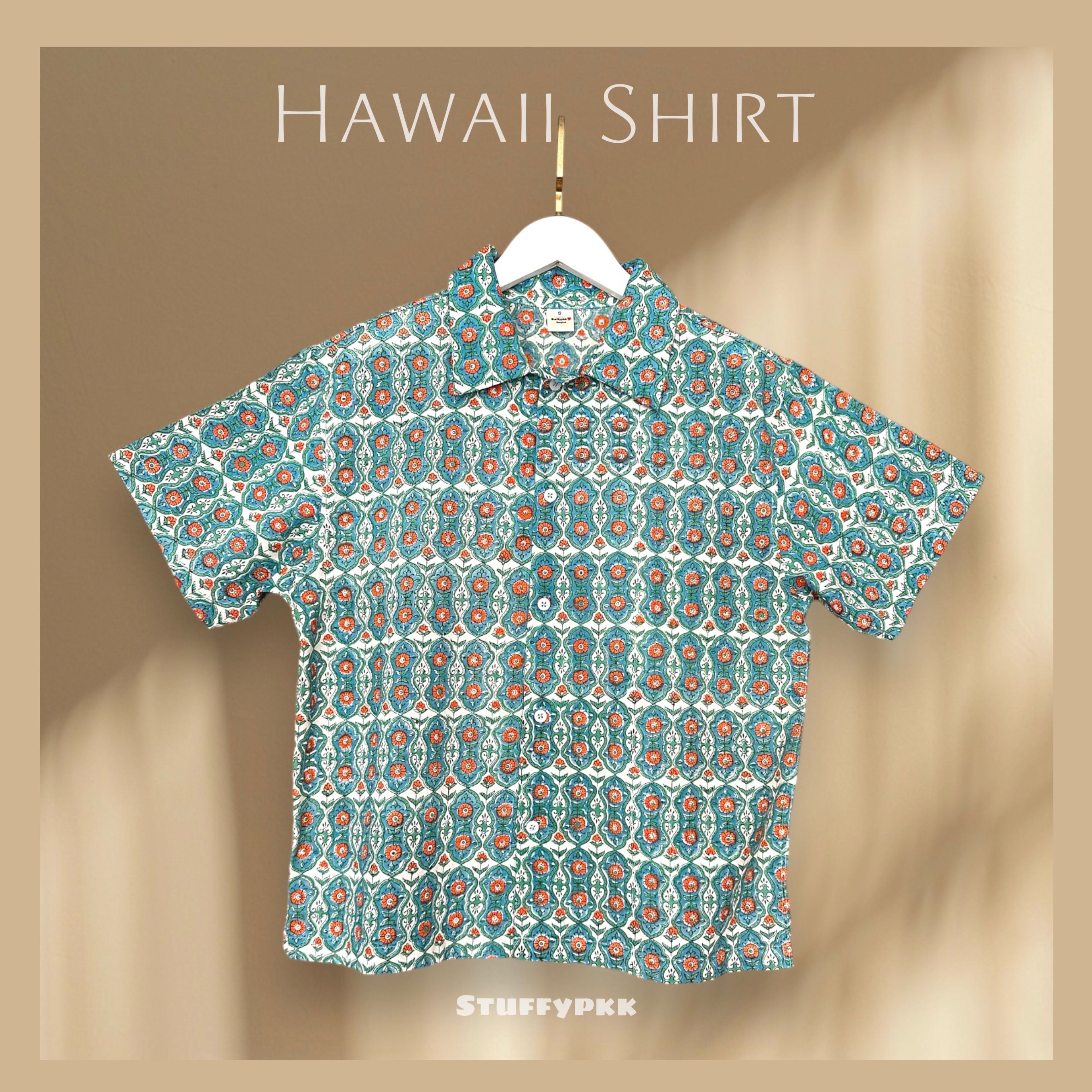 𝐇𝐚𝐰𝐚𝐢𝐢 Shirt ลายฟ้าดอกส้ม💠