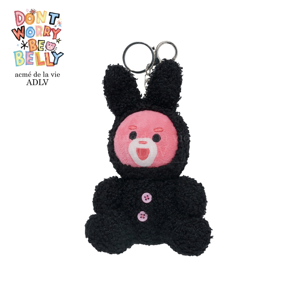 ADLV [acme de la vie] พวงกุญแจ รุ่น Fuzzy Rabbit Belly Keyring Black