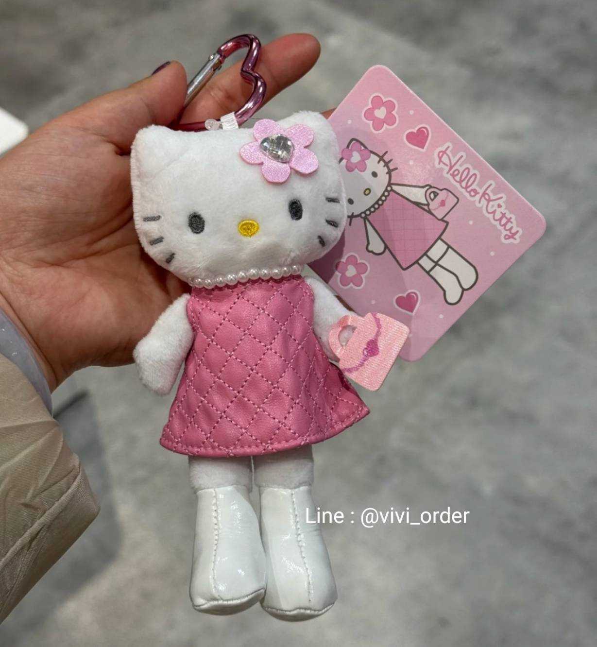HELLO KITTY PINK DRESS KEYCHAIN PLUSH