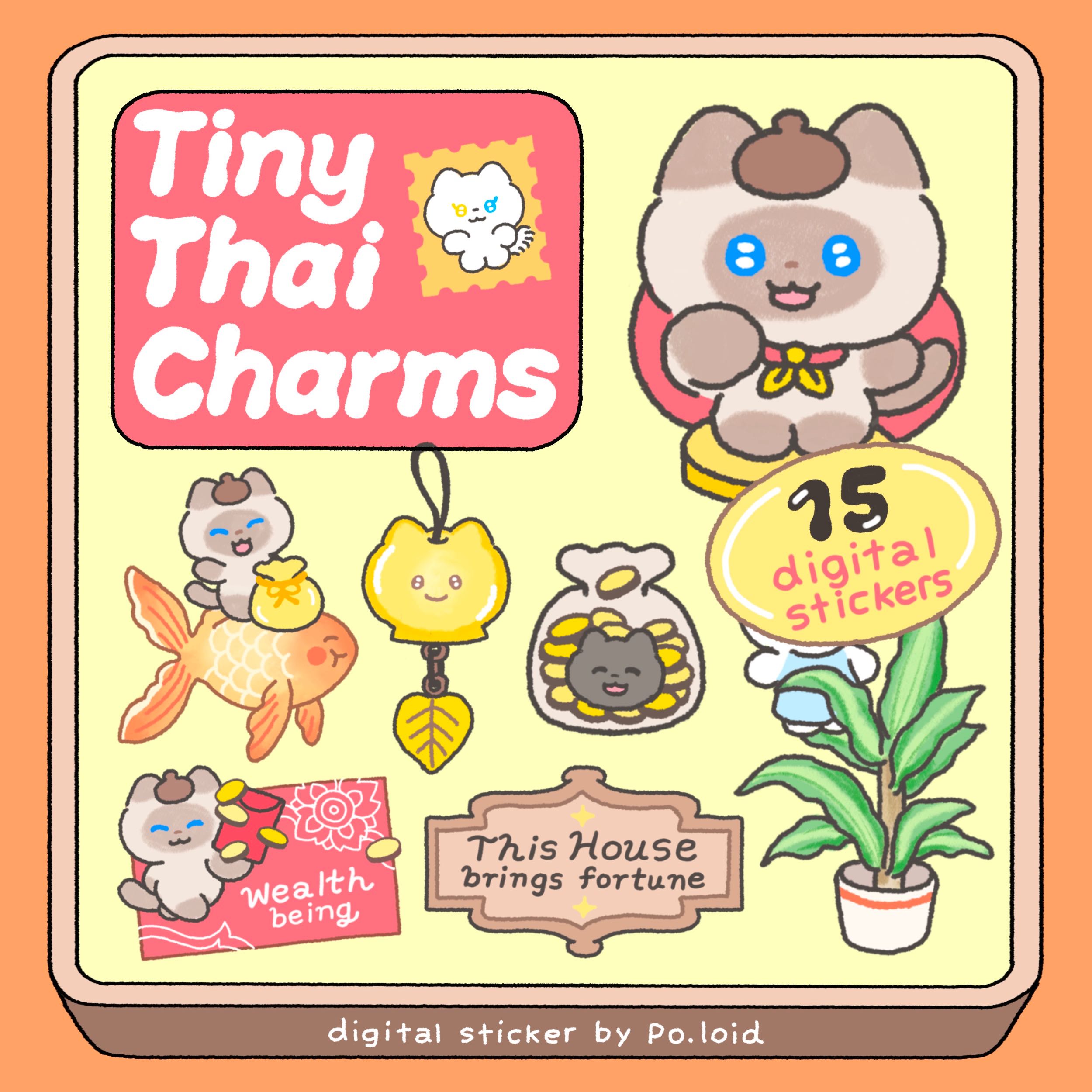 Digital sticker pack (Tiny Thai Charms)