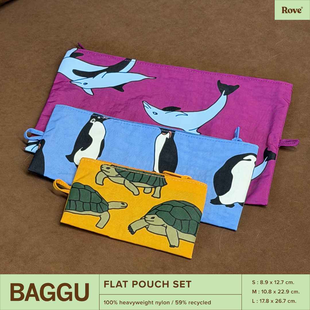 BAGGU Flat Pouch Set - Vacation Animals