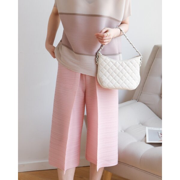 ปรับราคาลง!! ยาว 29 นิ้ว 2MUAY รุ่น GJO1219 กางเกงพลีทคุณภาพ WIDE LEG CROPPED PLEATED PANTS 12 สี...