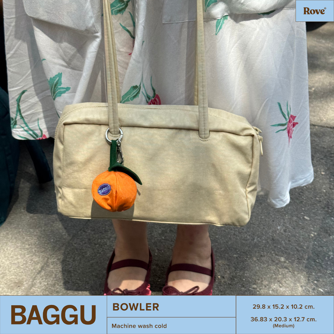 BAGGU Nylon Bowler Bag - Custard