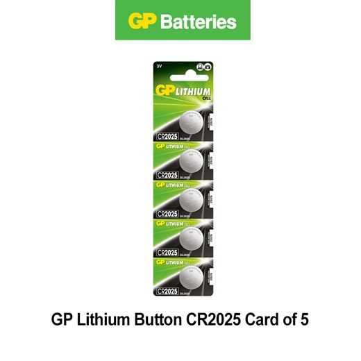 ถ่านกระดุม GP CR2025 3V แพค 5 ก้อน ของแท้ ราคาพิเศษ จำนวนจำกัด