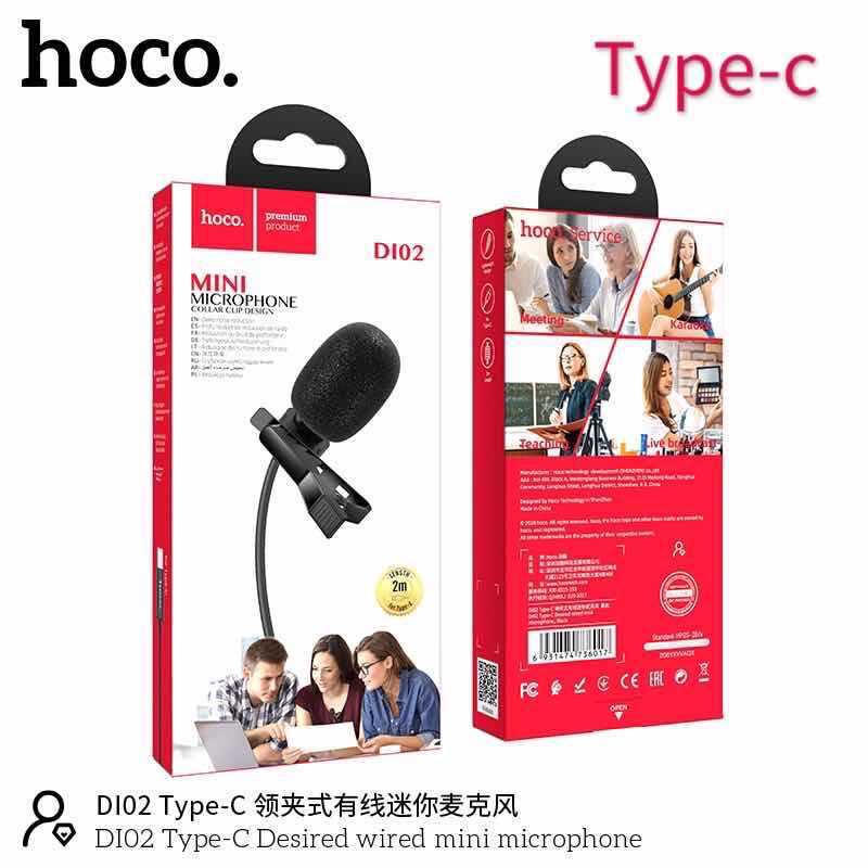 Hoco DI02 Type-C / hoco di02 แท้เท่านั้น wire mini microphone ไมค์จิ๋ว ไมค์ไลฟ์สด