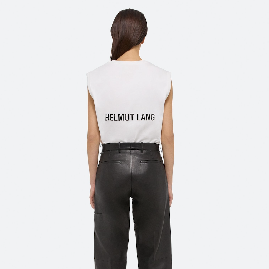 SALE Helmut Lang LOGO MUSCLE TANK - WHITE