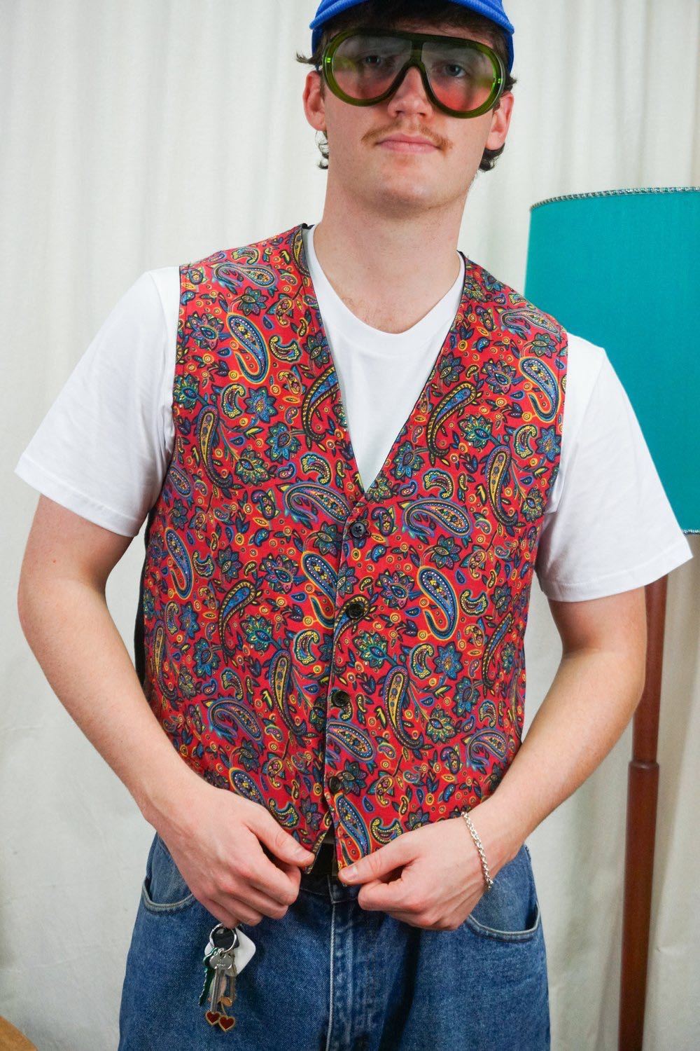 เสื้อกั๊กลายวินเทจ ชายหญิงใส่ได้