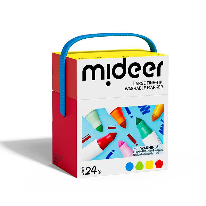 Mideer มิเดียร์  Large Fine-Tip Washable Marker ปากกาเมจิกหัวจัมโบ้ล้างออกง่าย