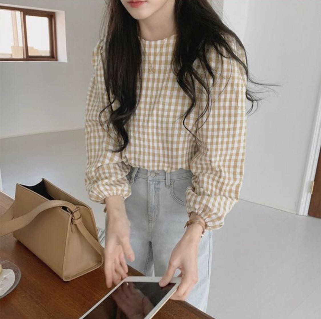 เสื้อแขนยาวลาย Gingham