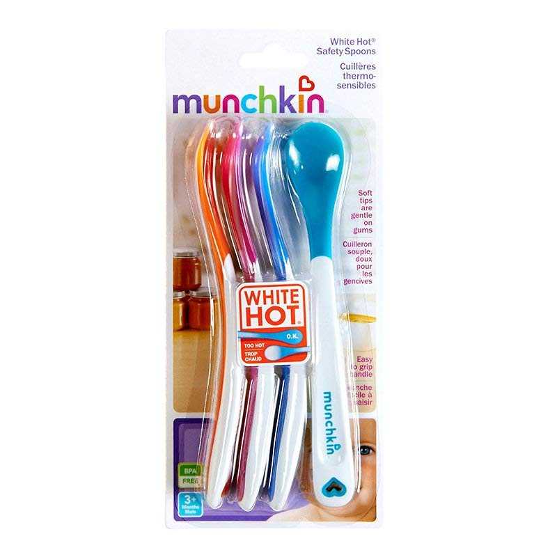 #ช้อน Munckin : MNK43682 (แพ๊คเกจไม่สวย) White Hot Safety Spoons - 4pk