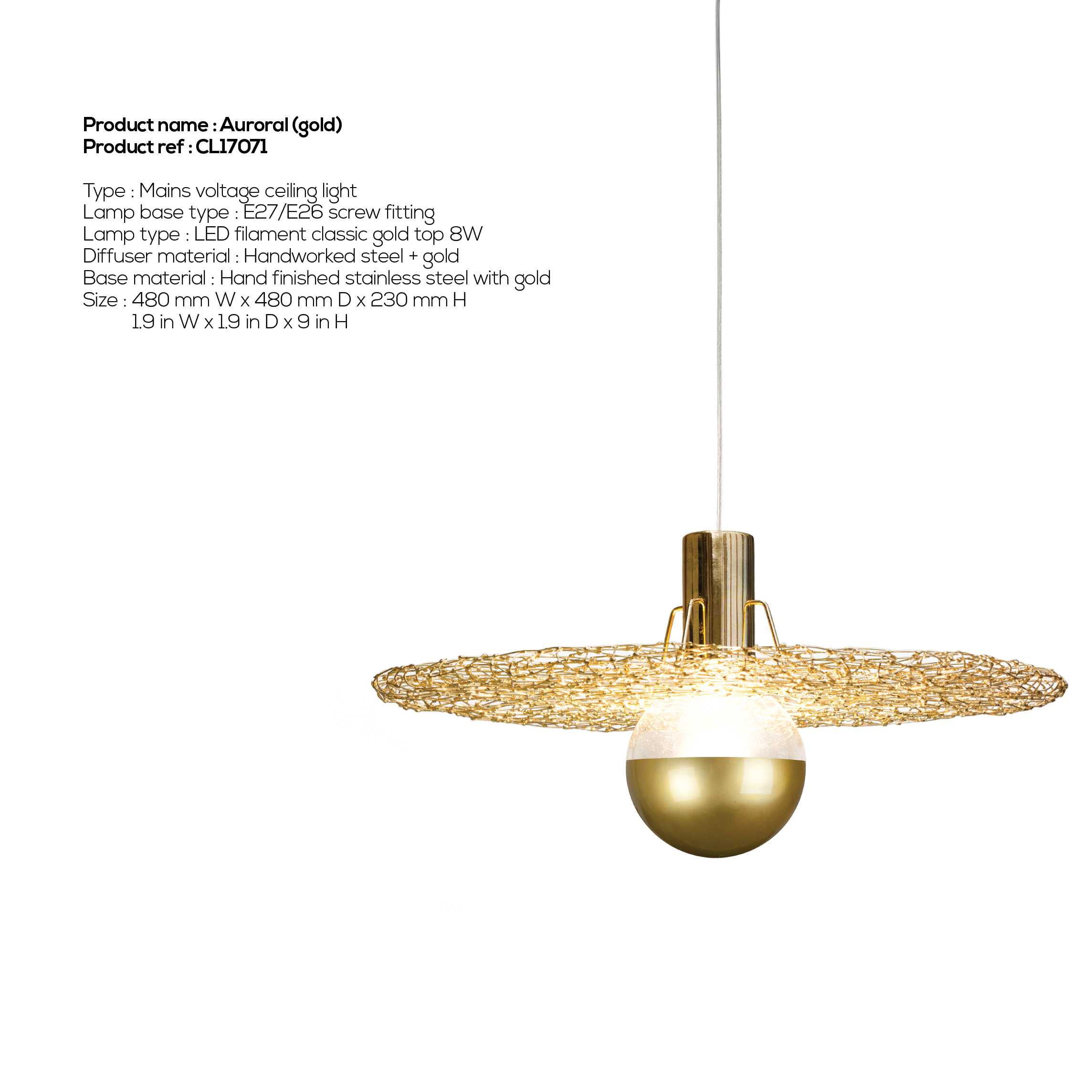 Auroral Gold (Ceiling light)