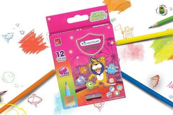 สีไม้ 12 สี ด้ามสั้น มาสเตอร์อาร์ต