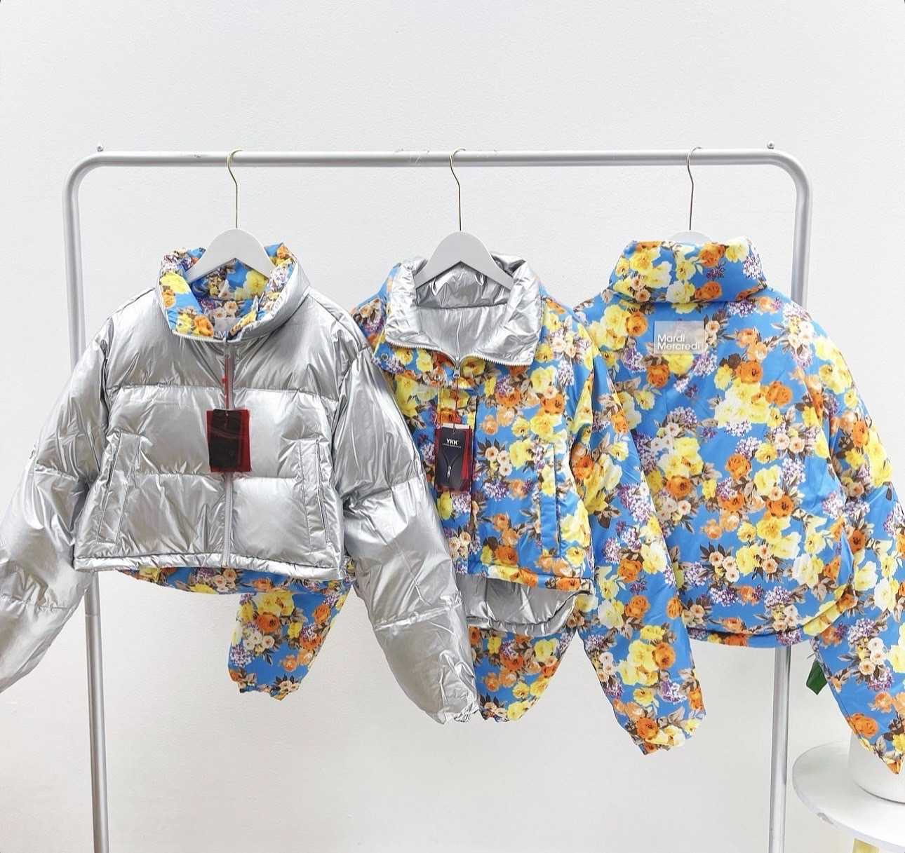 Mardi CROPPED Reversible Down Jacket (Silver)