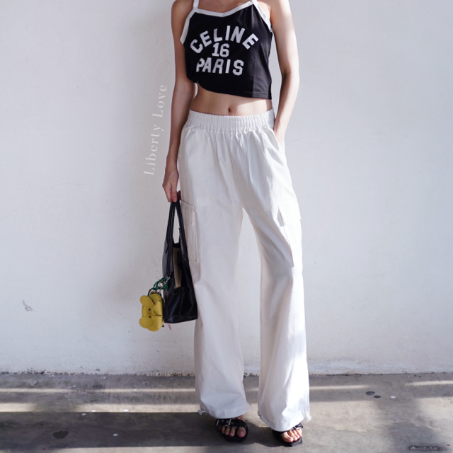 6041#1 white cargo pants