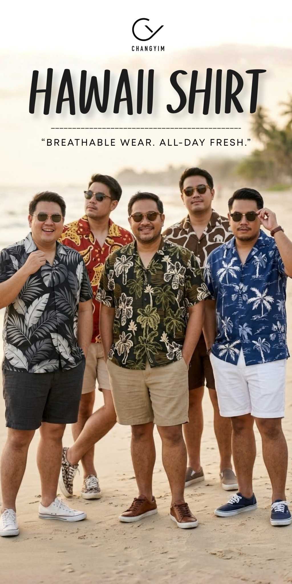 CHANGYIM เสื้อเชิ้ตฮาวายผู้ชาย ไซส์ใหญ่ 2XL-8XL เสื้อไปทะเลคนอ้วน ผ้าพรีเมียม ใส่สบาย ไม่ร้อน