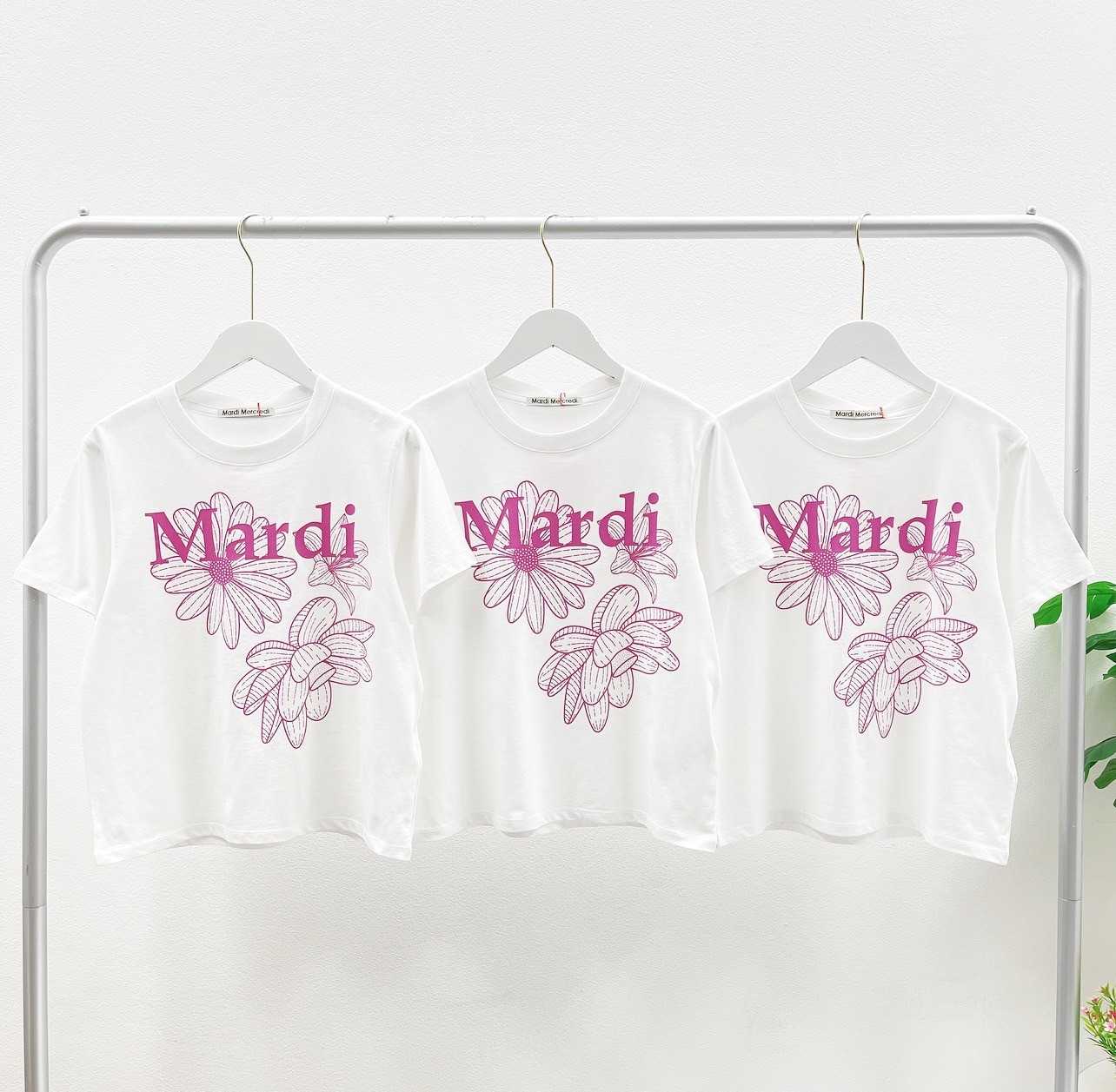 Mardi Triple Slim T-Shirt (Pink/White)