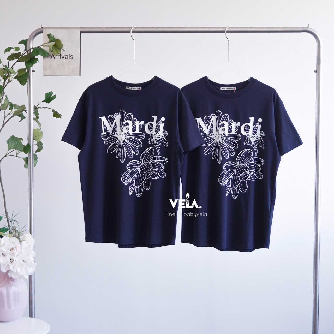 Mardi T-Shirt Triple Flower (Navy White)