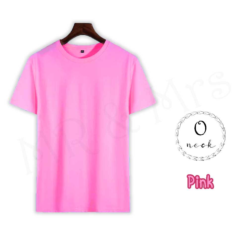 เสื้อยืดสีพื้น เสื้อคอกลม เสื้อยืดคอกลม T-Shirt ผ้าCotton (สีชมพู)