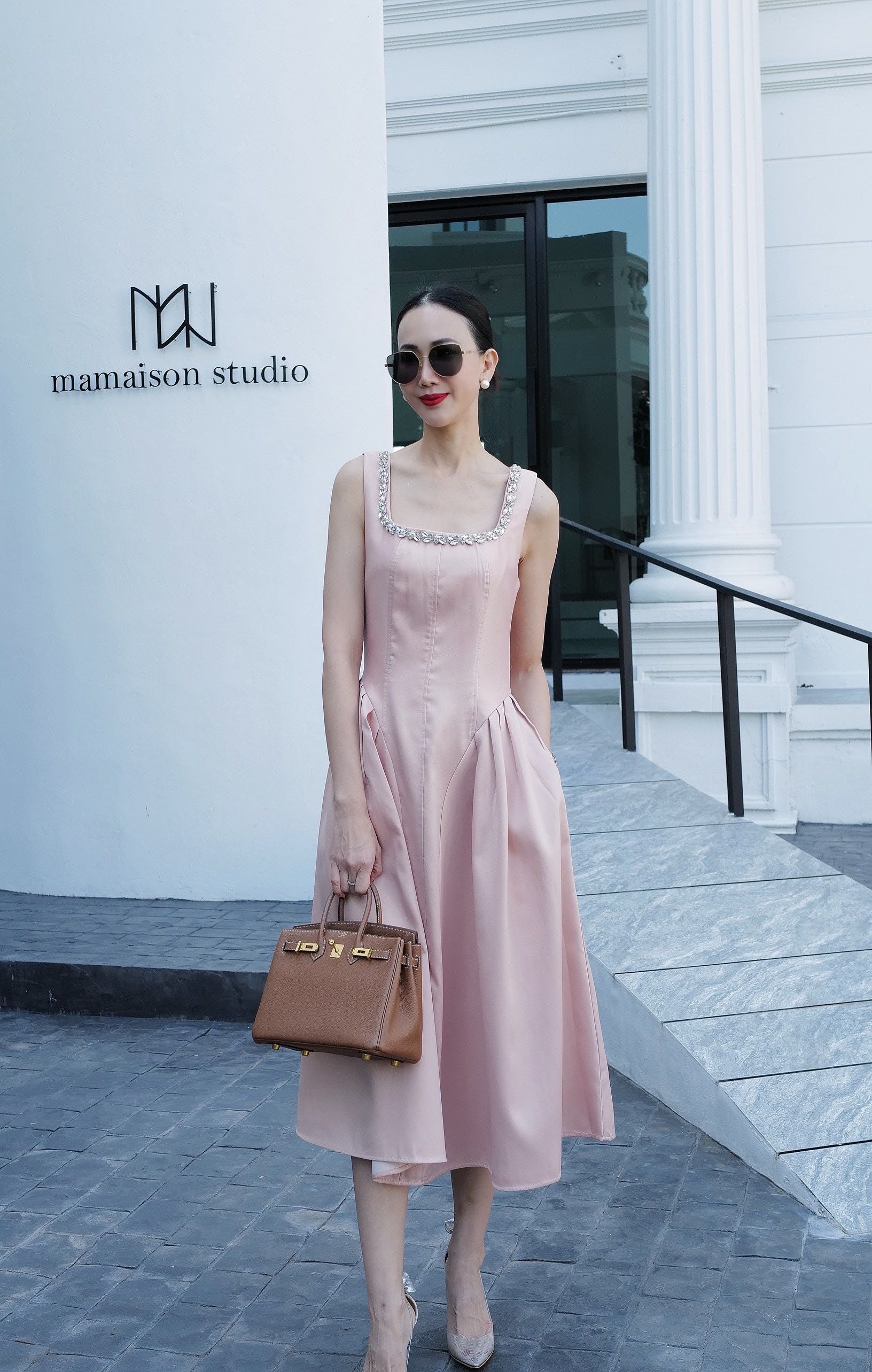 📌พร้อมส่ง…PINK PASTEL COTTON SILK DRESS 