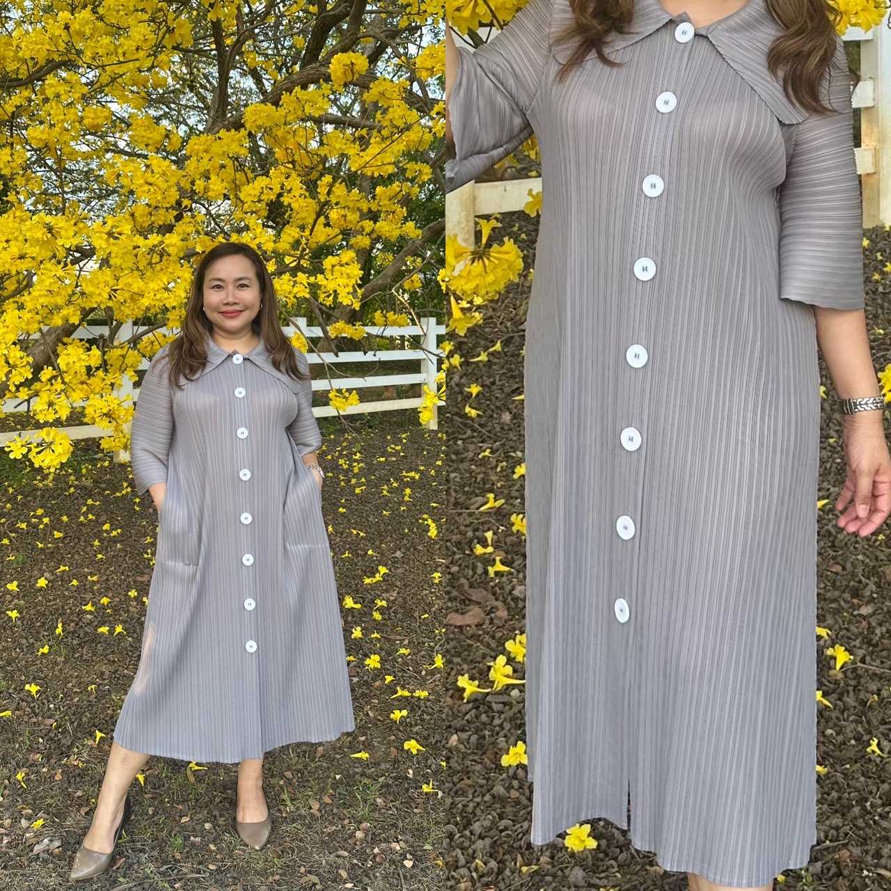 Pleatbynisa เสื้ออัดพลีท A680 เนื้อผ้าPolyester100%