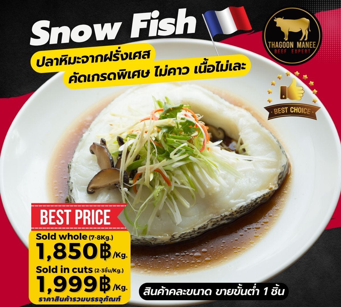 Snow Fish ปลาหิมะคัดเกรดพิเศษ สวยทุกชิ้น ไม่คาว เนื้อไม่เละ
