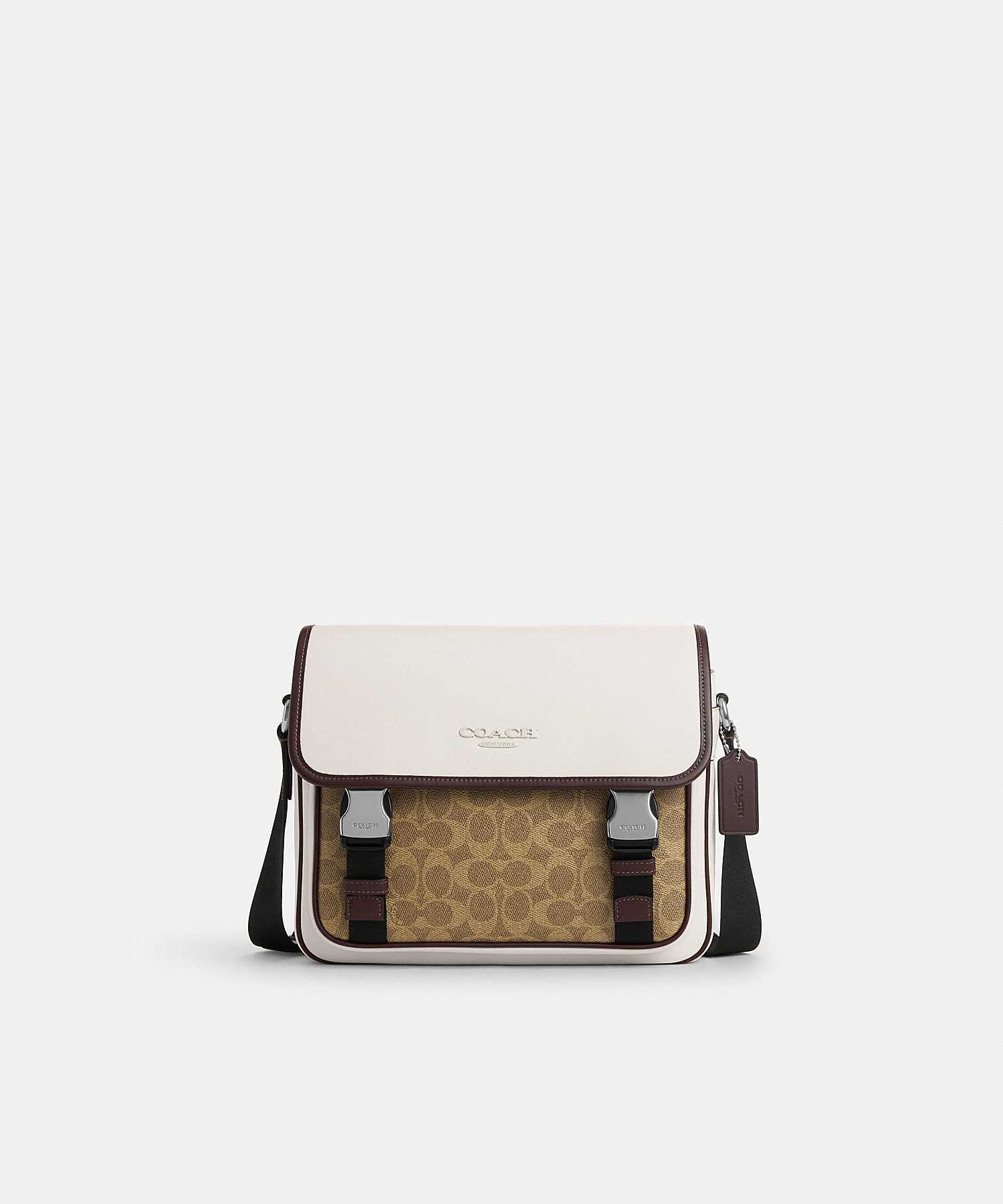 COACH RACER MESSENGER IN COLORBLOCK SIGNATURE CANVAS CT753 SVX9K