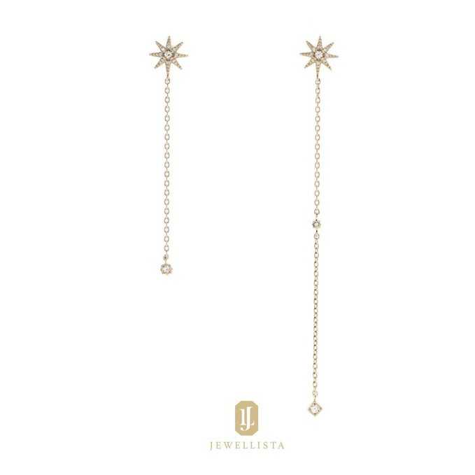 Jewellista ต่างหูระย้า Behati เงินแท้ ชุบ Rhodium, 14K Yellow gold , Rose gold