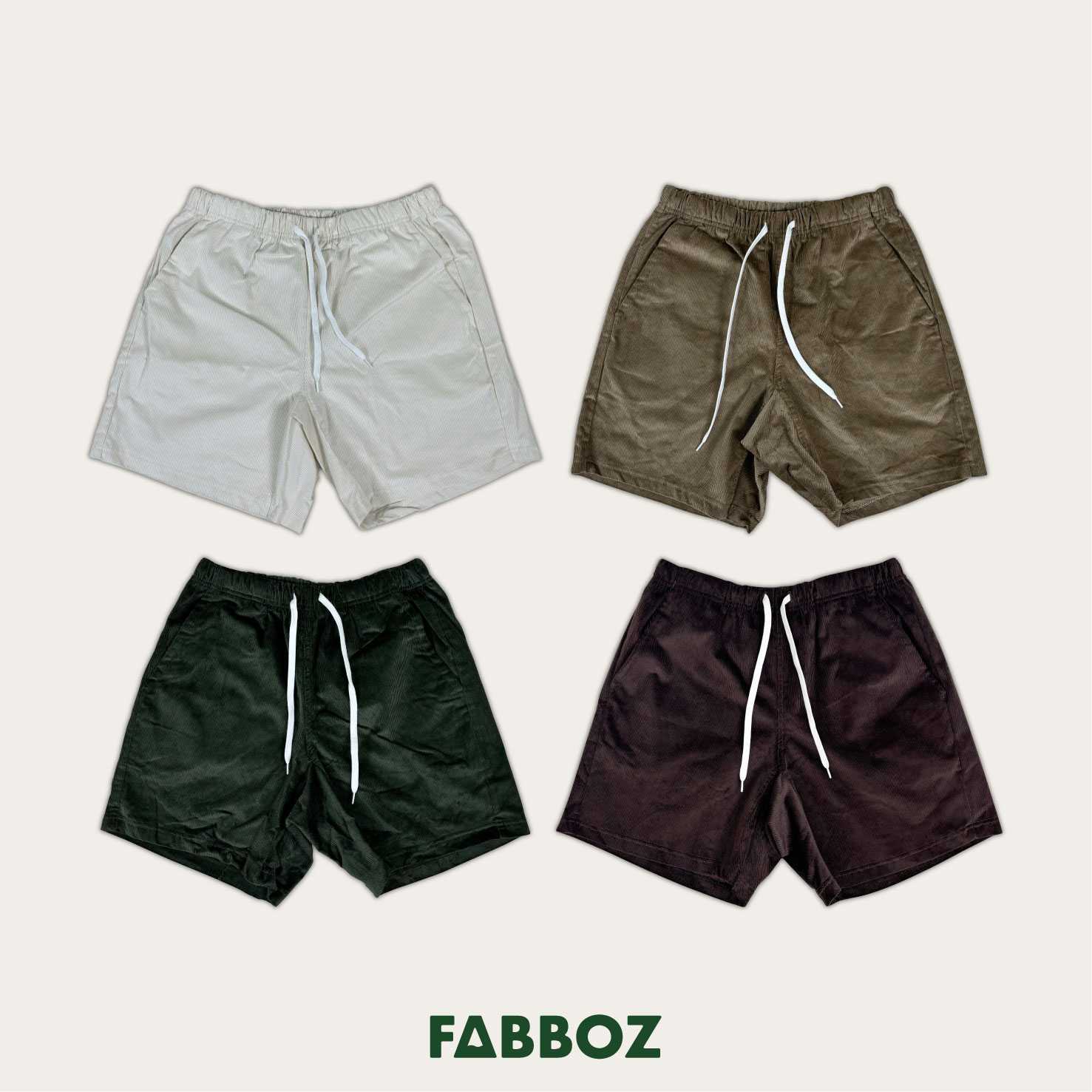 Fabboz กางเกงขาสั้นลูกฟูก