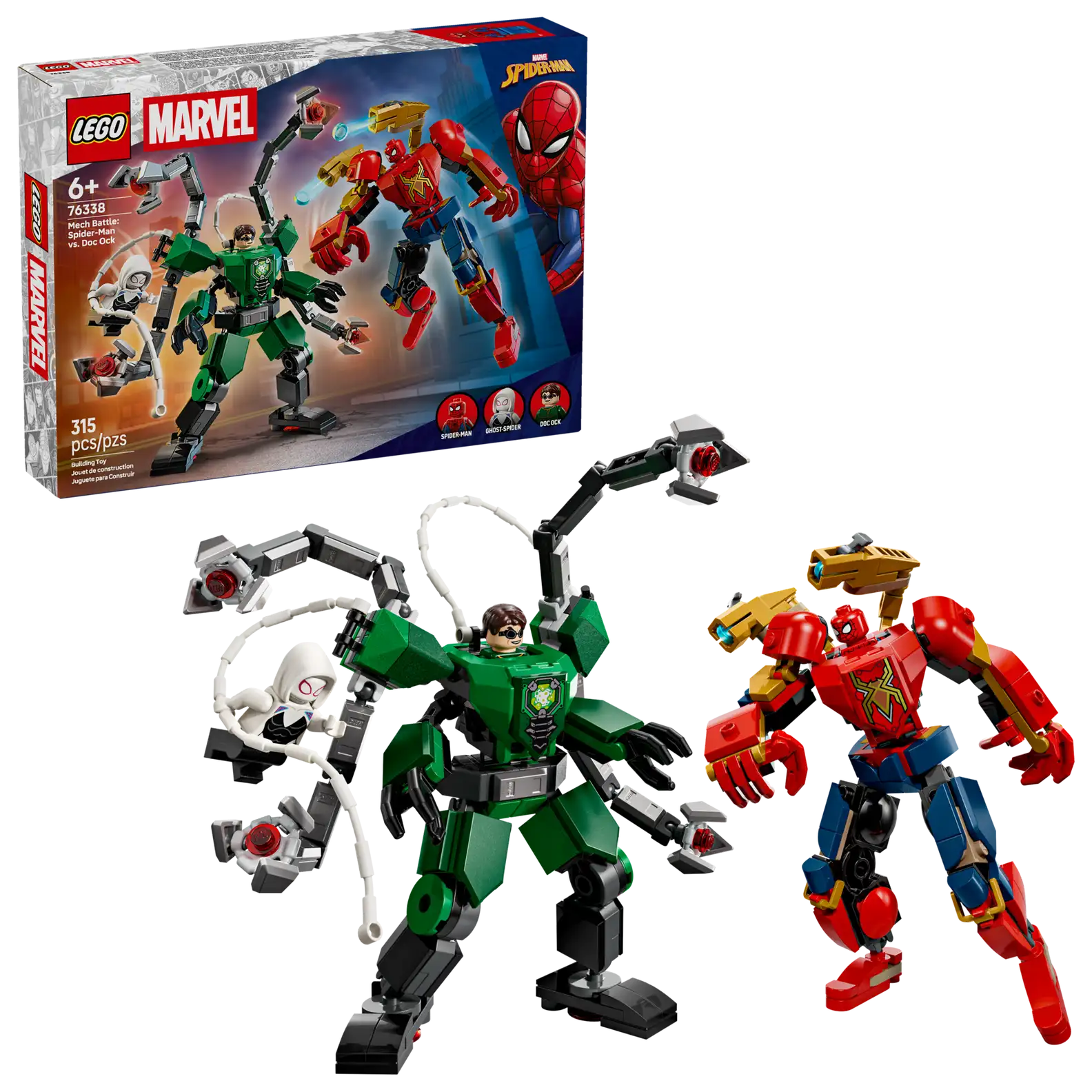 LEGO 76338-MECH BATTLE SPIDER-MAN VS DOC OCK(สินค้าซื้อแล้วไม่รับเปลี่ยนคืน)