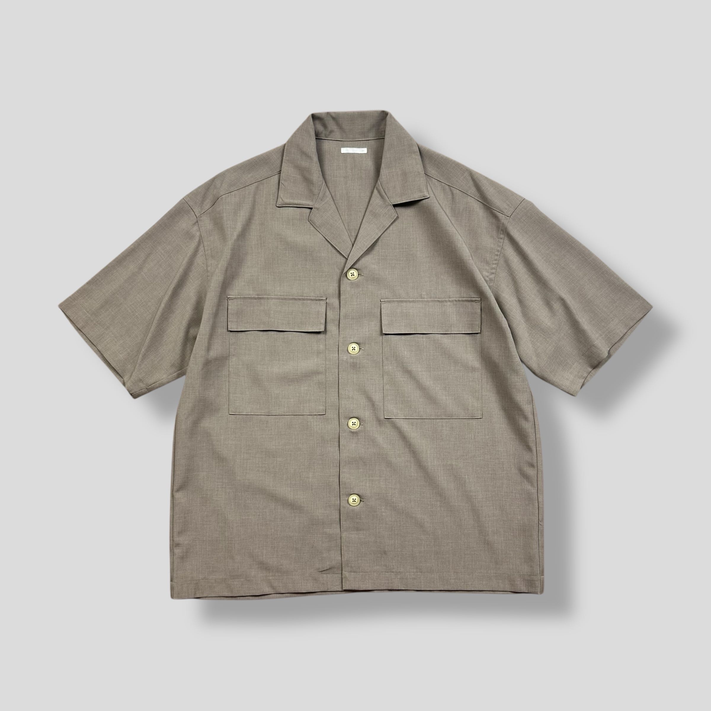 GU DRY RELAX TWO POCKET  OPEN COLLAR SHORT SLEEVE OVERSIZED  SHIRT 