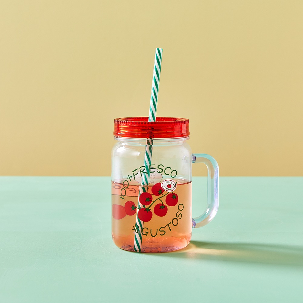 (Pre-order)  Summer Costa - Acrylic Lemon Mug with Straw 580 ML
