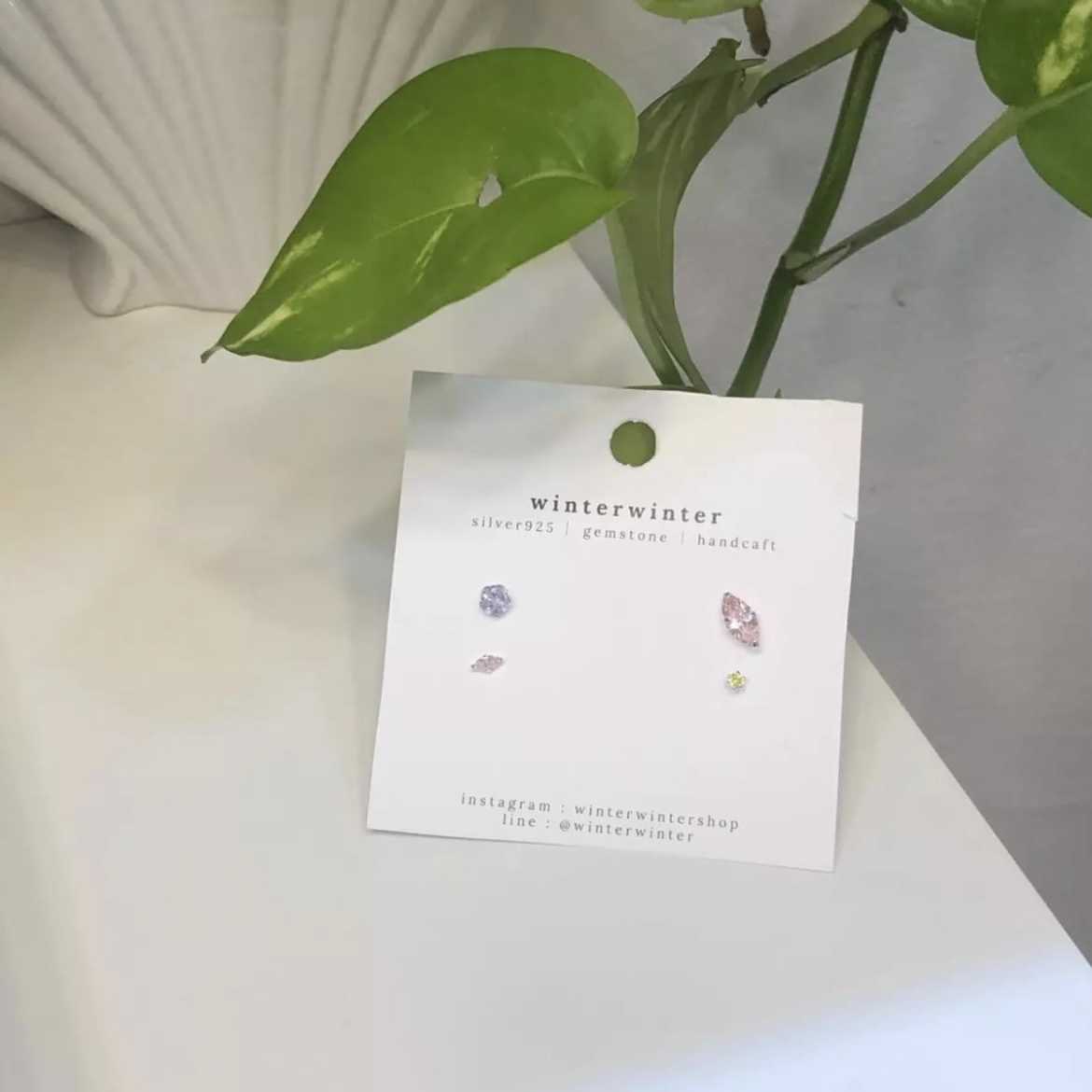 Winterwinter Jewelry Silver925 : ต่างหูเงินแท้ เป็นเซ็ตน่ารักมากๆ สามารถใส่ติดหูได้เลย