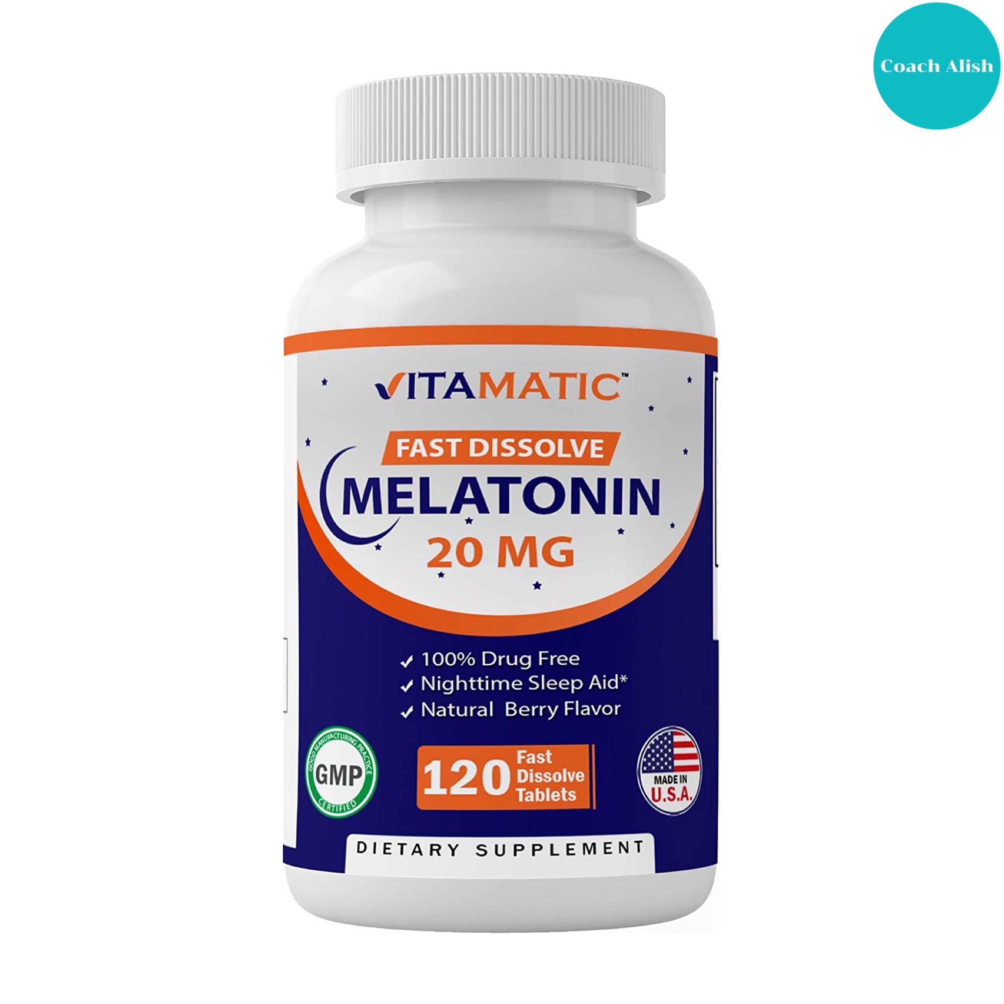 (พร้อมส่งในไทย) ‘เมลาโทนิน 20 มก Vitamatic ‘Melatonin 20mg