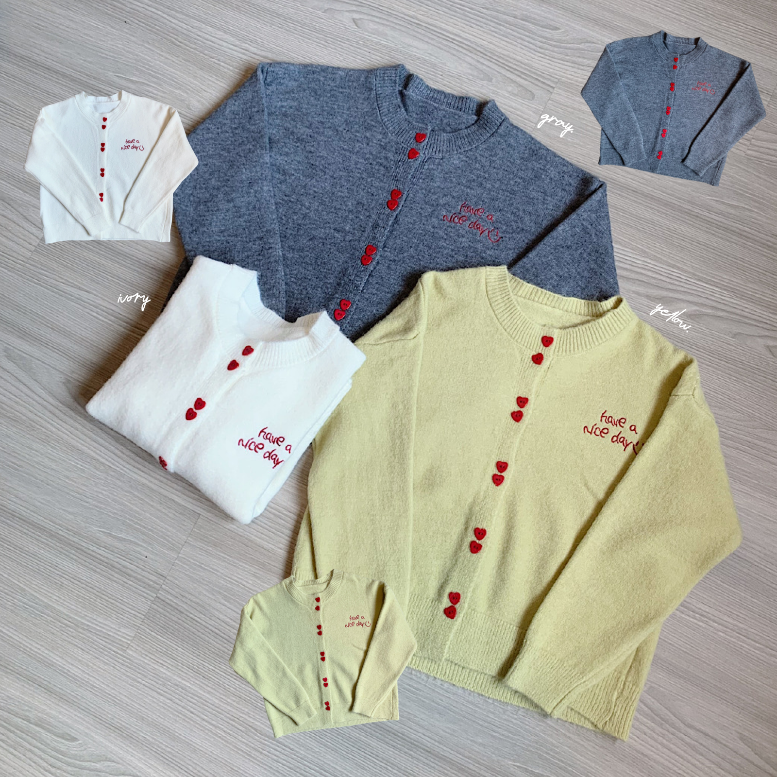 Heart buttons cardigan