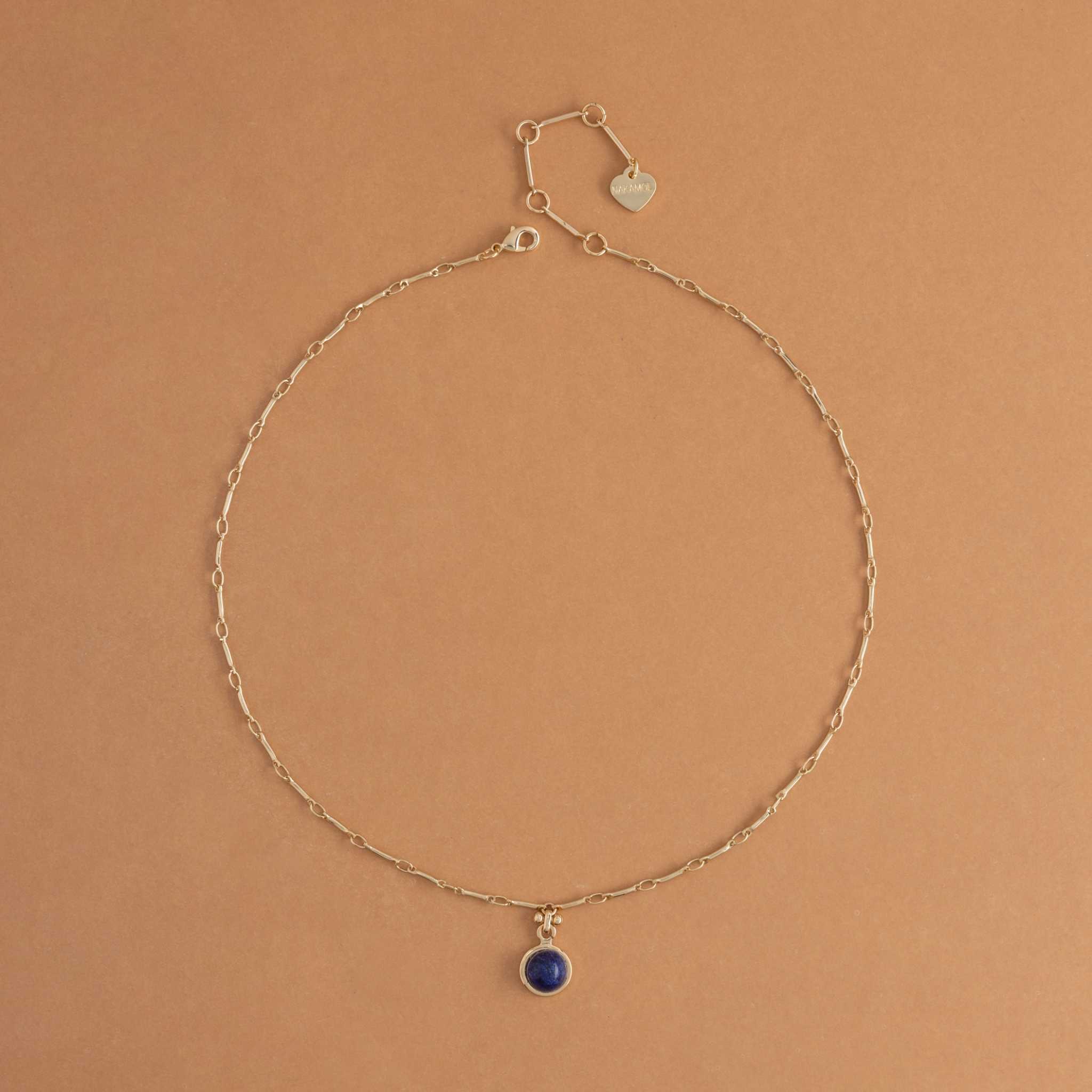 ROUND LAPIS PENDANT NECKLACE
