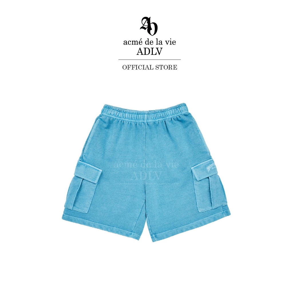 ADLV [acme de la vie] กางเกงขาสั้น รุ่น Middle Age Logo Pigment Washing Cargo Short Pants Mint Green