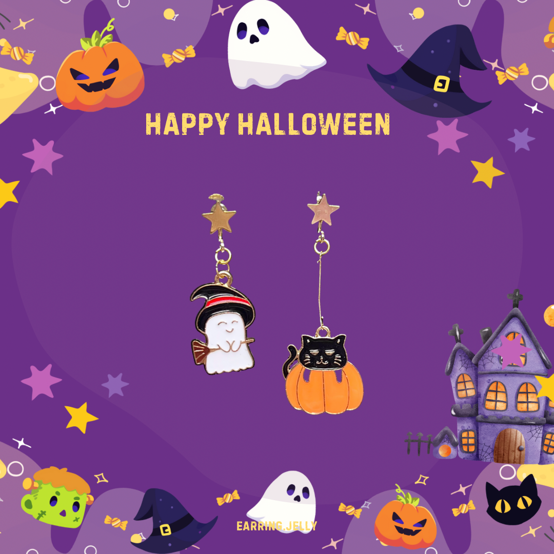 HA ต่างหูหนีบ Halloween แป้นสกรู