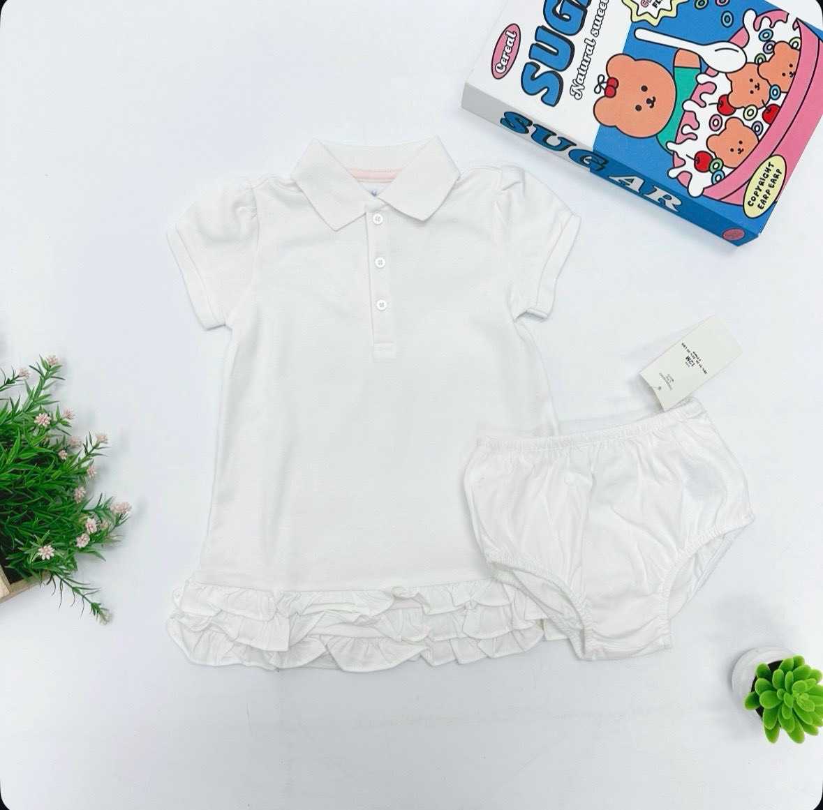 พร้อมส่ง Ralph Lauren Soft Cotton Polo Dress & Bloomer ( Baby )