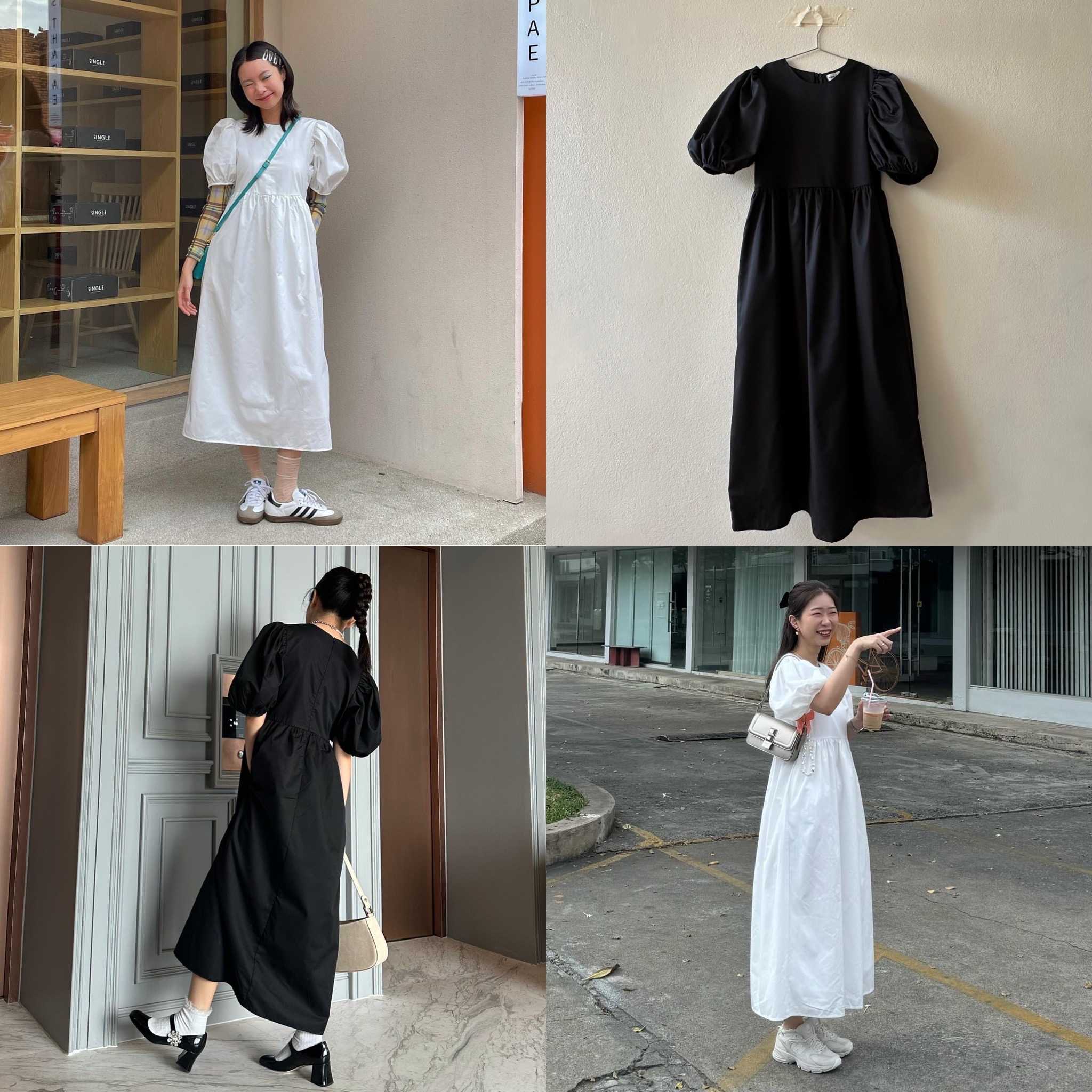 เดรสรุ่น Alice Dress (Black/White)