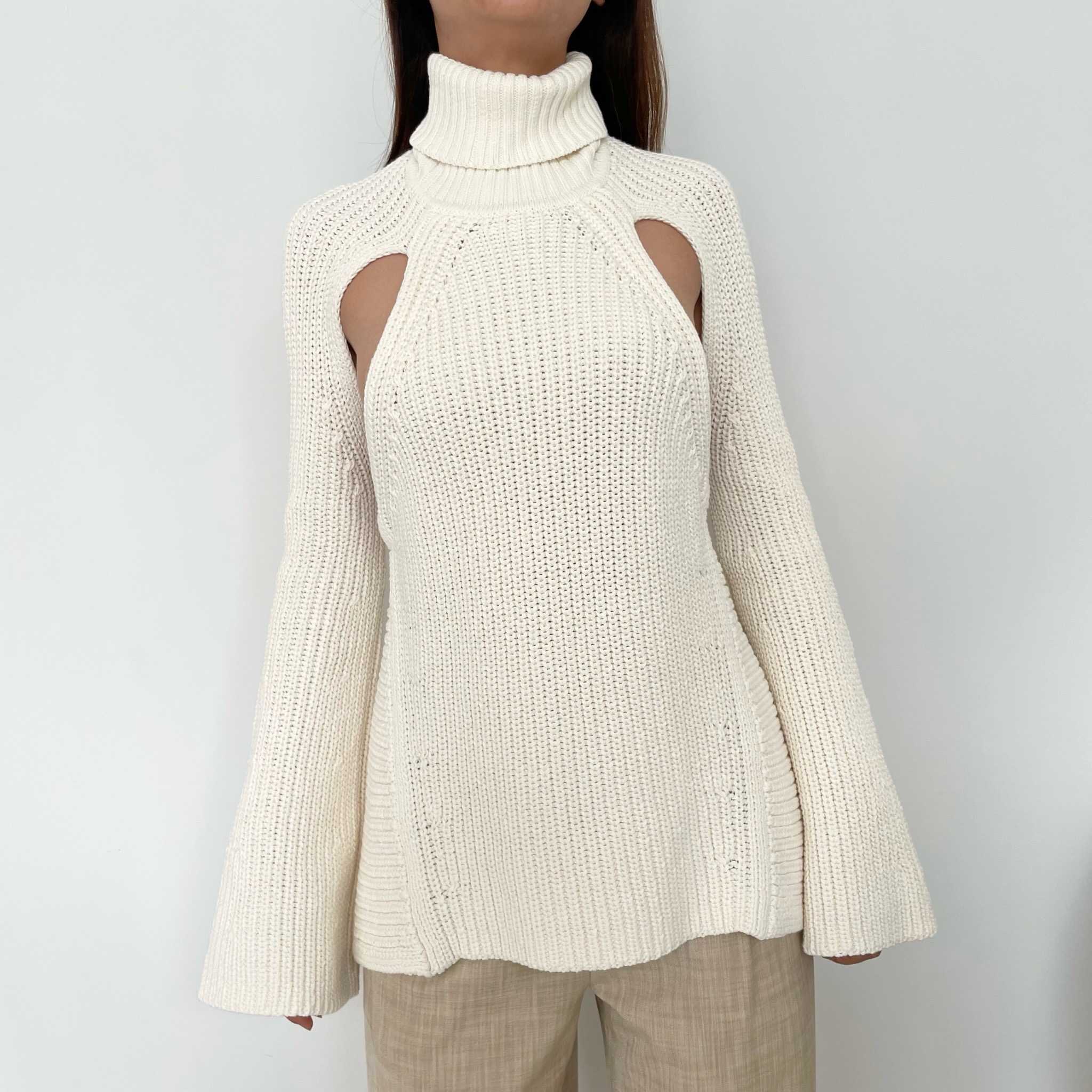 SALE Cult Gaia LAPIS KNIT SWEATER - OFF WHITE