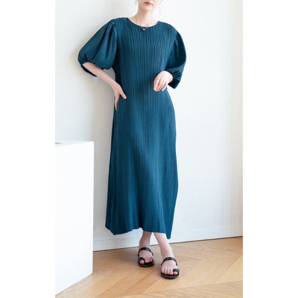 อกถึง 60 นิ้ว 2MUAY รุ่น GJO1117P เดรสพลีทคุณภาพ BABY DOLL SLEEVE PLEATED DRESS 8 สี FREE SIZE