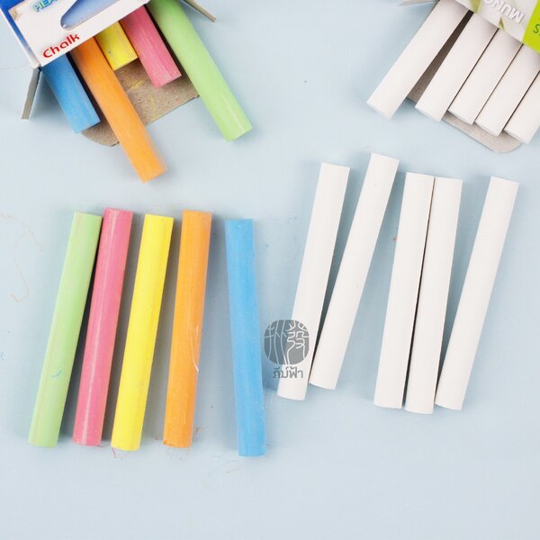 ชอล์คเขียนกระดาน คละสี/ขาวล้วน บรรจุ 10 แท่ง Hi Chalk