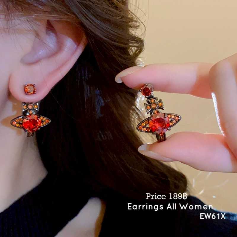 EW61X ต่างหูทับหลัง สีแดง